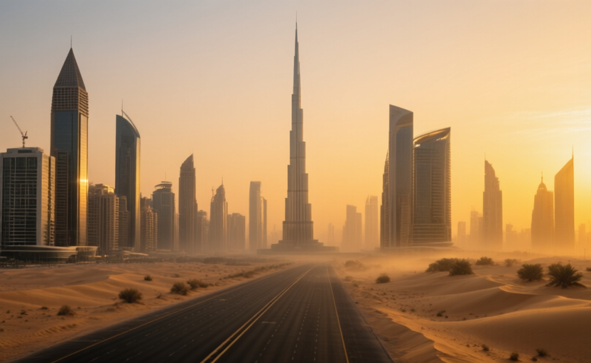 Dubai, UAE skyline